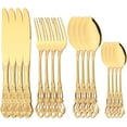 thumbnail image 5 of 30-Piece Stainless Steel Cutlery Set: Elegant Flatware for Western Dining Complete set Gold set, 5 of 5