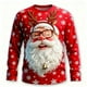 thumbnail image 1 of Amzcrzy Sudadera Para Hombre, Con Estampado Navideño, Informal, De Manga Larga Y Cuello Redondo, Color Rojo, 3Xl, 1 of 3