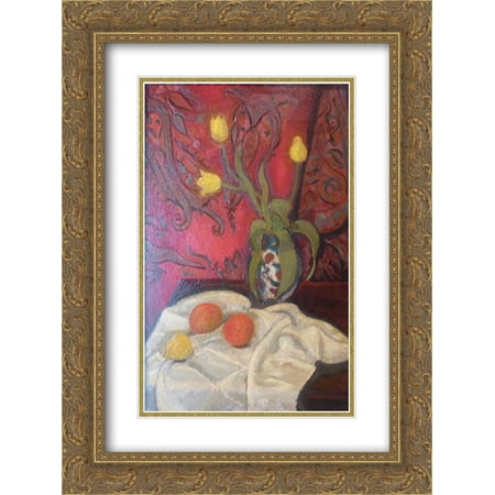 Yellow Gold Tulip Roger de La Fresnaye 2x Matted 18x24 Gold Ornate Framed Art Print 'Yellow tulips ' ()