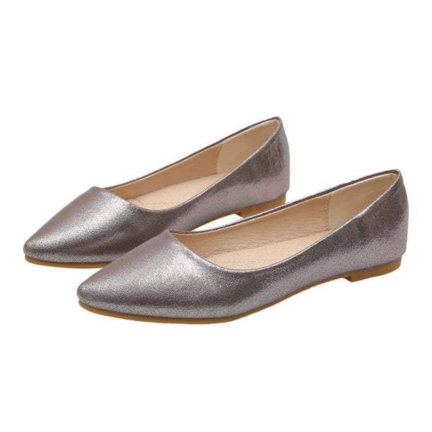 1 par de zapatos casuales cómodos, zapatos de boca baja, calzado de punta puntiaguda con resorte