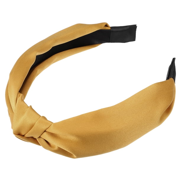 Seda Anudada Diadema, Pelo Diadema para Mujeres, Amarillo, 1.2 Pulgadas Ancho