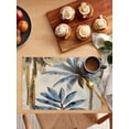 thumbnail image 5 of Palm Trees Placemats Set of 6, Blue Brown Vintage Watercolor Tropical Placemats for Dining Table, Place Mats for Kitchen Tabletop, Waterproof Wipeable Dining Table Mats Set, 5 of 9