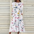thumbnail image 2 of jovati Robe Longue à Manches Longues pour Femmes Mode Féminine Décontractée à Col Rond Imprimée Robe Longue Ample à Manches 3 Minutes, 2 of 6