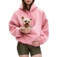 thumbnail image 4 of Womens Hoodie Casual Winter Warm Cat Mom Hooded Funny Fashion Sweatshirt for Women Pink M, 4 of 6