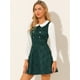 thumbnail image 2 of Vestido A Cuadros Con Botones De Color En Contraste Y Cuello De Muñeca Para Mujer Verde L, 2 of 6