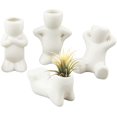 thumbnail image 1 of Mini soporte de cerámica para plantas de aire, 4 macetas de porcelana con forma de muñeca, diferentes formas, para Tillandsia, para plantar en casa o para decorar la oficina., 1 of 8