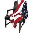 thumbnail image 6 of Sleeping Partners Oversized USA Flag Fleece Throw Blanket, 60 inch x 80 inch Red/White/Blue, 6 of 6