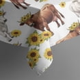 thumbnail image 5 of Highland Cow Sunflower Cow Pattern Square Tablecloth,Waterproof Square Table Cover,Wipeable Spillproof Washable Table Cover for Home Kitchen Party Decor 52"x52"(132x132cm), 5 of 6