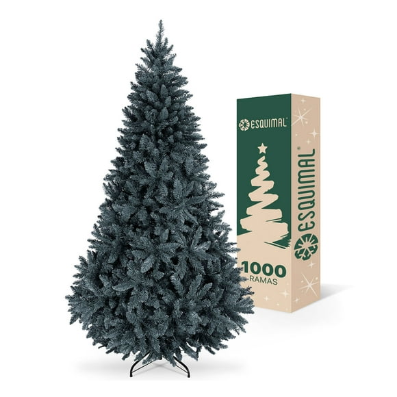 Árbol de Navidad Plegable Pino Navideño Frondoso, Cedro del Himalaya Esquimal (Gris, 1.80 m)