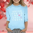 thumbnail image 2 of XASZHN T-Shirt Mode Fonctionnel Col Rond Manches Trois-Quarts Imprimé Décontracté pour Filles Bleu Clair 9-10 Ans, 2 of 4