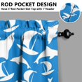 thumbnail image 5 of Kitchen Curtains 36 Inch Short - 3 Panel Set, Shark Whale Dolphin Ocean Theme, Rod Pocket Window Curtain, 100% Polyester for Nautical Farmhouse Kitchen, Easy Wash, 5 of 6