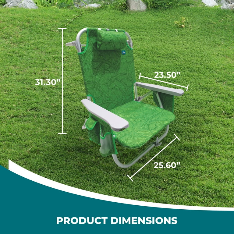 Bliss Hammocks Aluminum Beach Chair with Detachable Cooler Bag, 5