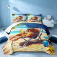 thumbnail image 2 of Erosebridal Ocean Funny Dog Bed Spread Queen, Sea Beach Queen Coverlet Set, Polka Dots Reversible 3 Pieces, 1 Quilt and 2 Pillowcases, 2 of 7