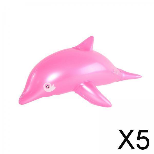 5xDolphin Inflable Piscina Juguete Verano Delfín Juguete Para Piscina Junto A La Piscina Playa Rosa 5 piezas