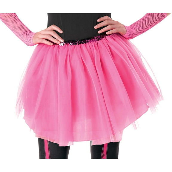 Womens Pink Sequin Tutu Skirt Halloween Costume OSFM