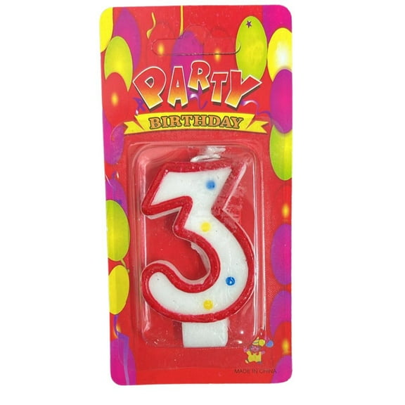 Birthday Number-3 Cake Candle: 1CT
