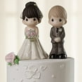 thumbnail image 4 of Precious Moments Perfect Couple Bride, Black Hair With Light Skin Tone Bisque Porcelain Wedding Figurine & Cake Topper, 172063, 4 of 9