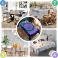 thumbnail image 4 of Blue Purple Tie Dye Mandala Pattern Rectangle Tablecloth 60"x84",Waterproof Polyester Rectangle Table Cloth, Wipeable Spillproof Polyester Tablecloth for Dining, Camping, Indoor and Outdoor, 4 of 5