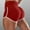 Red, variant on Women High Waisted Yoga Shorts Stretchy Soft Dolphin Shorts Solid Color Ruched Booty Workout Hot Pants