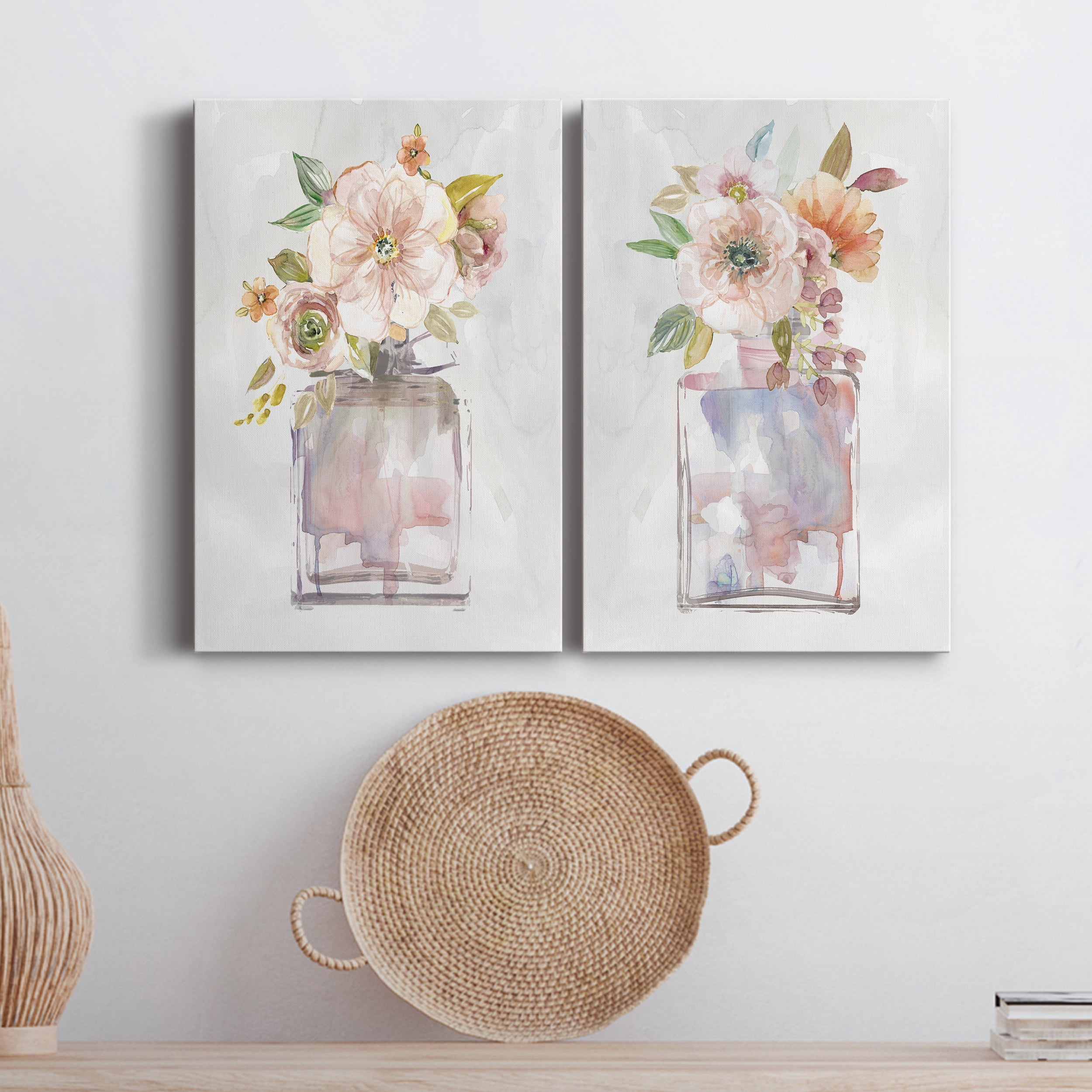 Mini Bouquet I Premium Gallery Wrapped Canvas - Ready to Hang - Set of 2 - 32 x 48 Each