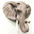 thumbnail image 3 of Large Majestic Safari Pachyderm Male Tusked Elephant Hanging Wall Decor Sculpture Plaque Figurine Symbol of Nobility and Strength Excellent Home Decor Gift For Wildlife Nature Lovers, 3 of 7