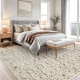 thumbnail image 3 of Washable Living Room Area Rug, 10x13 Rugs for Bedroom Extra Large Vintage Distressed Floral Non Slip Low Pile Stain Resistant Farmhouse Carpet for Dining Room Nursery Playroom, Beige, 3 of 8