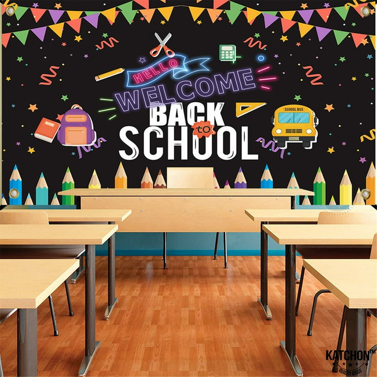 SRSTRAT Welcome Back to School Party Decorations Opening Season Banner Back to School Party Decoration Background Grand Opening Party Decorations Kit