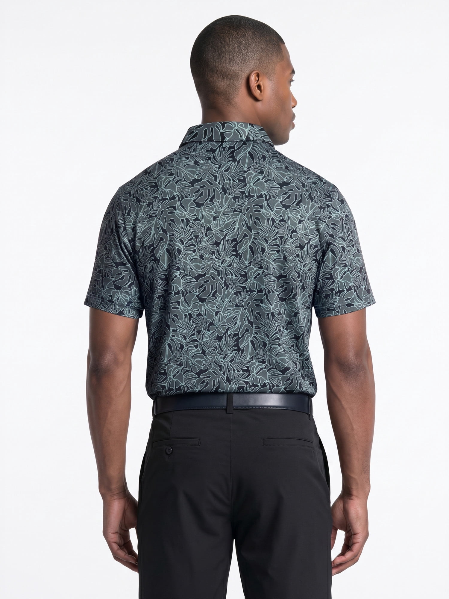 Ben Hogan Performance Men's & Big Men's Tropical Print Short Sleeve Polo Shirt, Sizes S-4XLT
