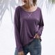thumbnail image 4 of Camiseta casual de mujer de manga larga con cuello en O Pullover Top suelto Sudadera de otoño CACAGOO Sudadera mujer, 4 of 7
