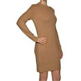 thumbnail image 3 of Michael Kors Women's Ribbed Knit Cotton Blend Sweater Dress (Large, Dark Camel), 3 of 6