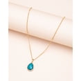 thumbnail image 1 of Goldtone December Blue Topaz Birthstone Teardrop Necklace, 1 of 1