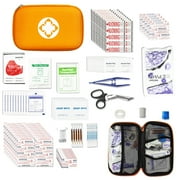 First Aid Kit Car Emergency Survival Kit 274 Pcs Home Essentials Small Orange Bag For Camping Outdoor