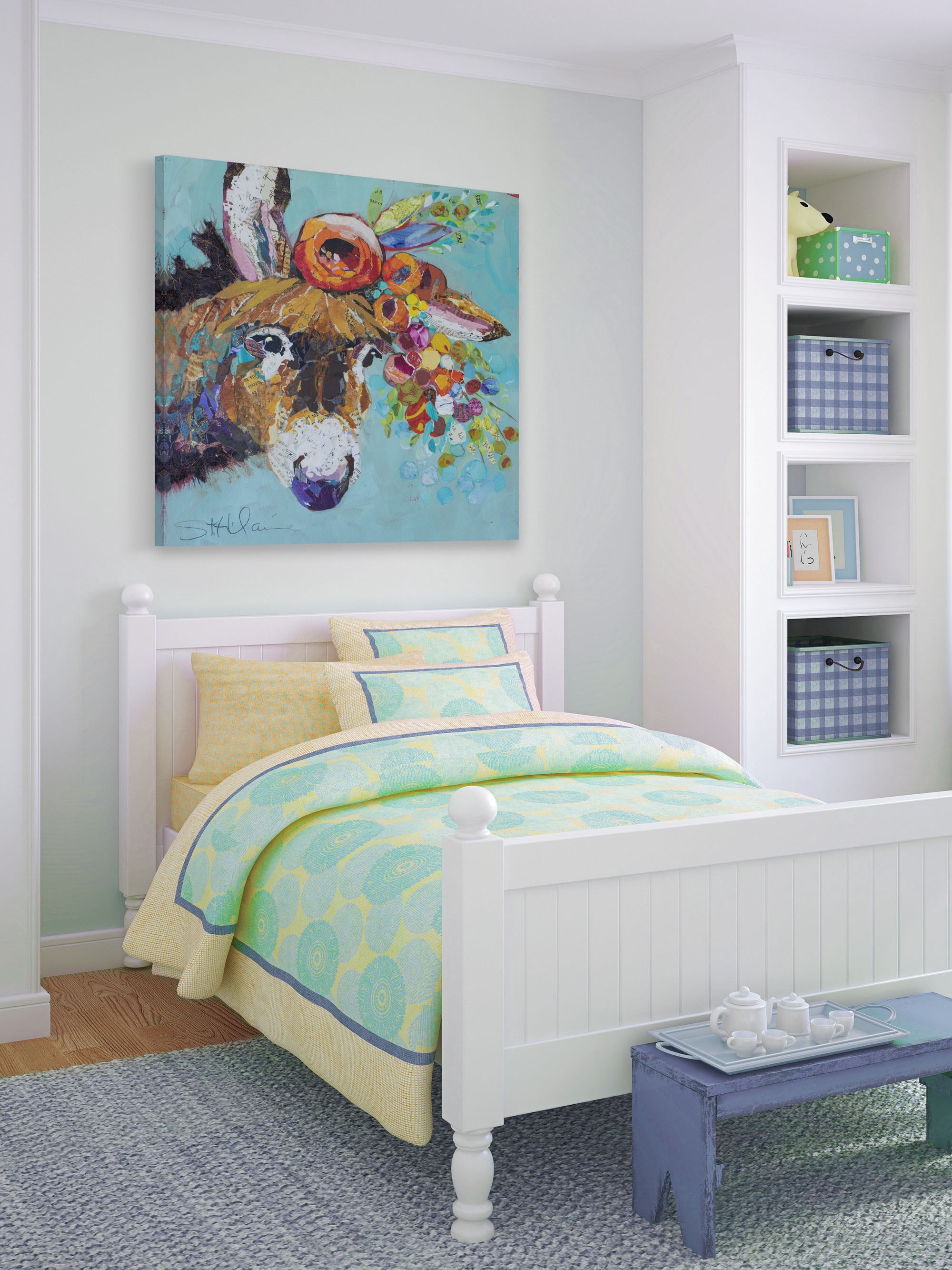 Marmont Hill Floral Donkey by Elizabeth St. Hilaire Canvas Wall Art