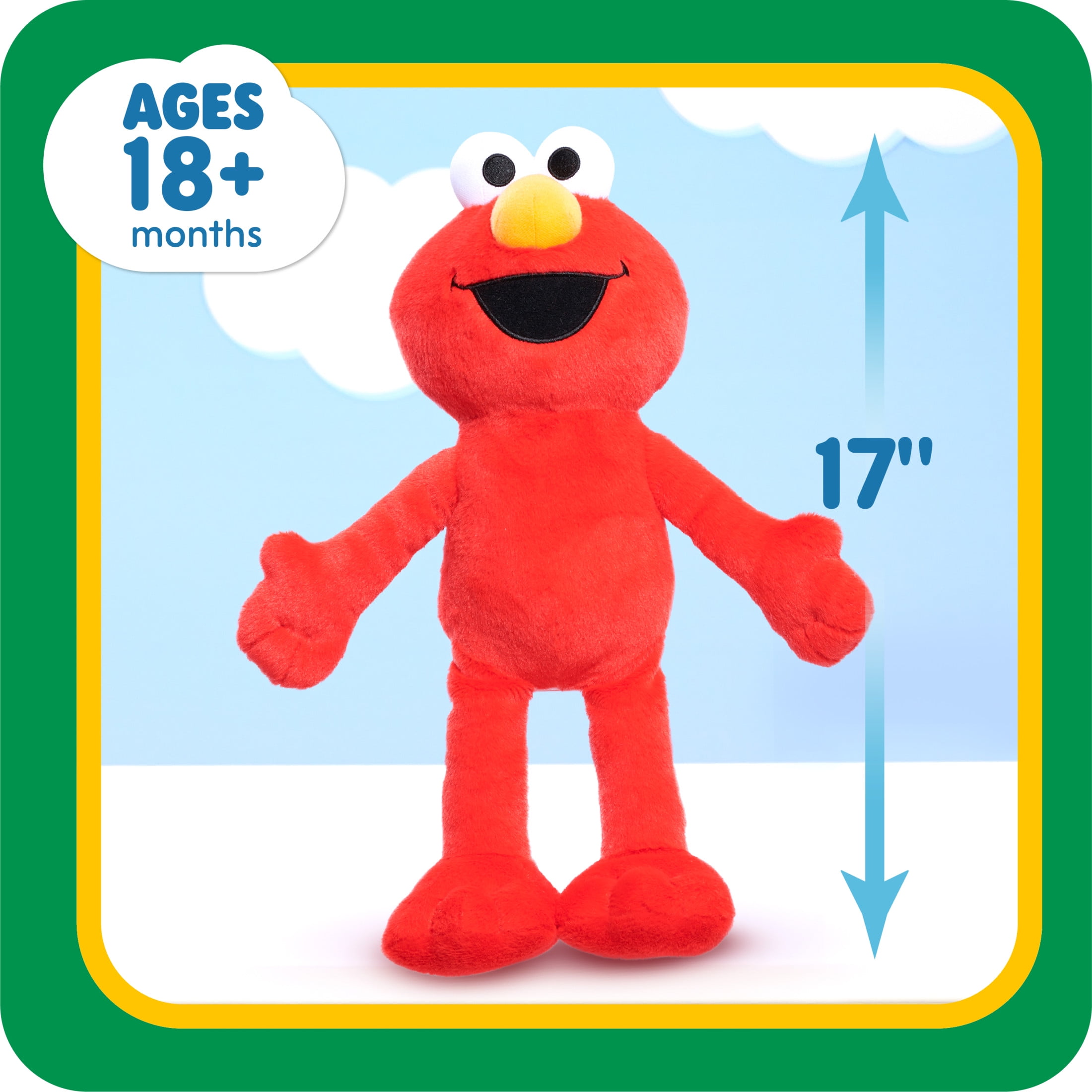 Sesame Street Large Plush Elmo Stuffed Animal, Baby and Toddler Toys for Kids Ages 18 Months+