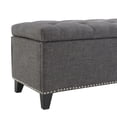thumbnail image 5 of S-HOME 47.5" Button-Tufted Storage Bench in Linen with Safety Close Hinge, Perfect Ottoman for Hallway and Foot Rest，DARK GREY, 5 of 7
