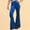 Blue, variant on Women Pants Plus Size Boot Cut Elastic Waist Knit Pants Solid Slim Brown Lounge Pants Women