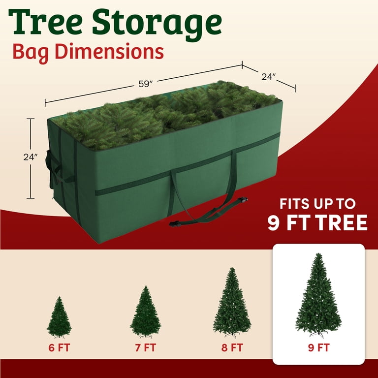 Elf Stor Heavy Duty Canvas Christmas Tree Storage Bag - Large 9ft