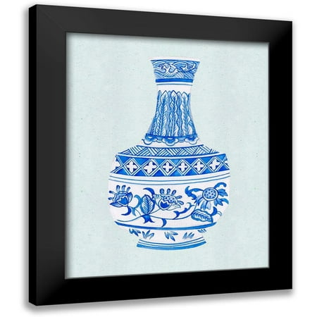 Wang, Melissa 12x14 Black Modern Framed Museum Art Print Titled - Qing Vase I