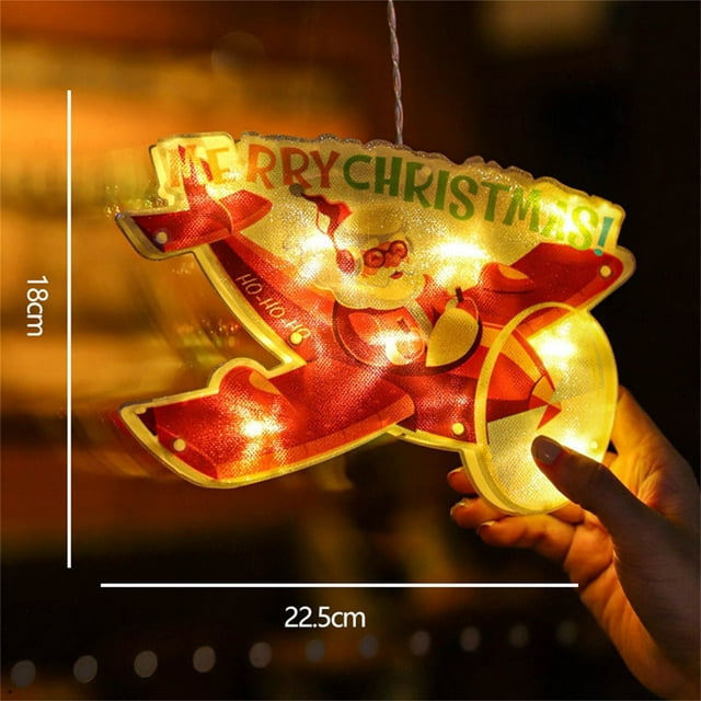 Christmas Window Lights, Led Christmas Window Decorations with Suction Hanger, Battery Operated Christmas Light Up Window Decor, Gifted Box for Xmas Party (1Pc)