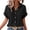 Black, variant on Short Sleeve Button Up Women, Womens Short Sleeve Summer Shirts Batwing Sleeve Pocket Patched Shirt Collared Tops Dressy Casual V Neck Blouses Button Up Shirts Women Coffee L