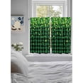 thumbnail image 3 of St. Patrick's Day Living Room Curtains 2 Panel, Spring Shamrocks Farmhouse Green Checkered Cafe Window Treatment, Farmhouse Bedroom Bathroom Kitchen Curtains Drapes 104"x54", 3 of 6