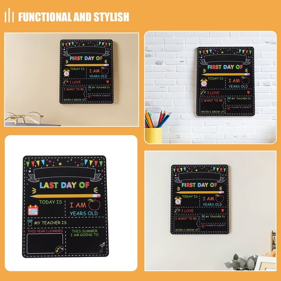 Dayesque 2PCS Double-Sided First Day of School Boards, Reusable Washable Chalkboard Signs for Back to School Photo Props