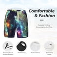 thumbnail image 3 of Rateoe Cosmic Cat In Window Pattern Men’s Swim Shorts with Compression Liner – Double-Layered Quick-Dry Swimwear, Comfortable & Stretchy Beach Shorts-X-Large, 3 of 6