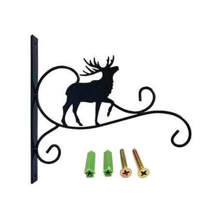 

okwish Iron Wall Bracket Home Hanging Balcony Flower Pot Rack Gardening Bird Feeder Hook