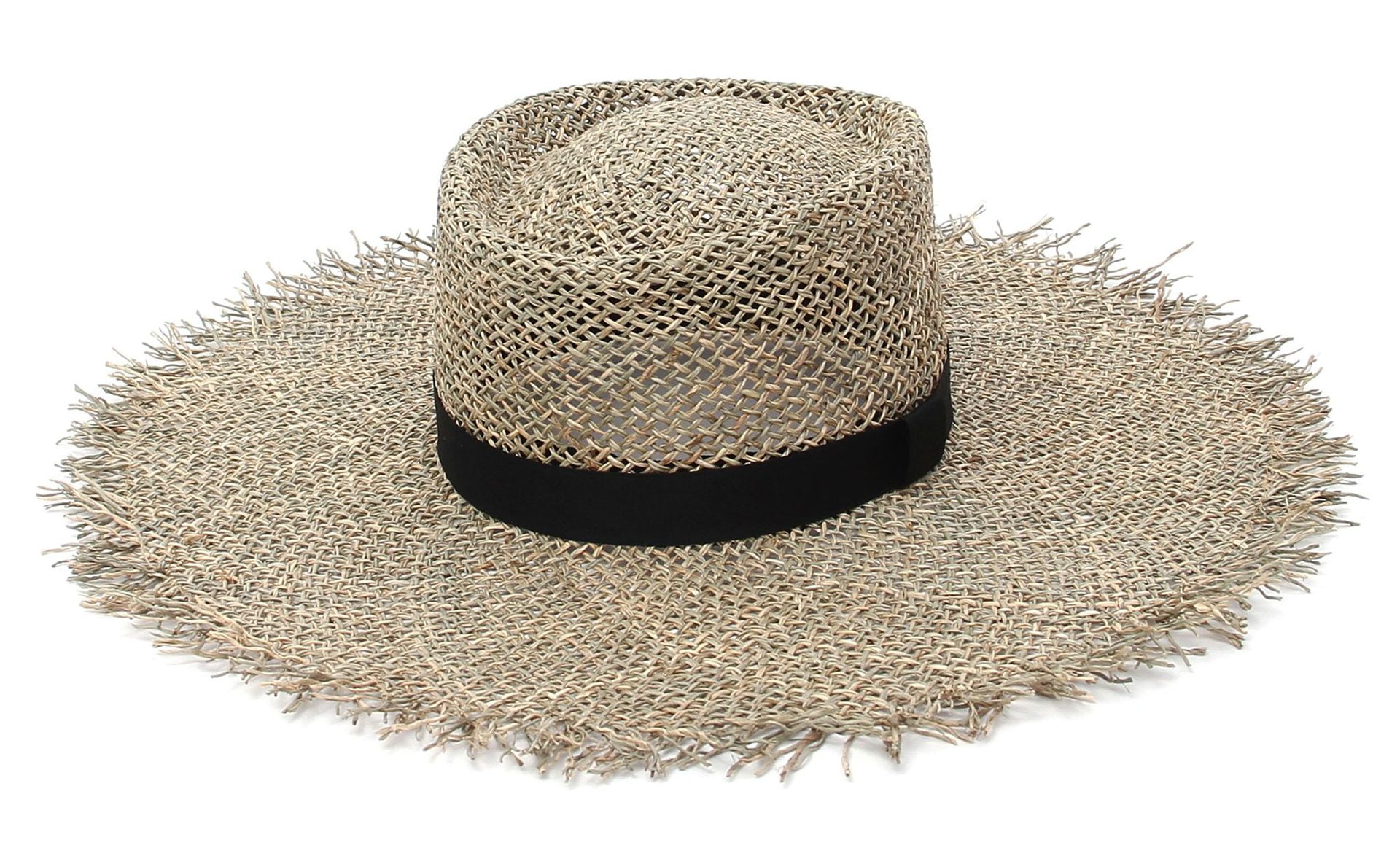 Raffia Straw Hats Woven Circle Fringe Beach Cap Sun Protection Big Jazz