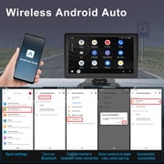 Podofo 7 Inch Protable Apple Carplay Car Screen, Wireless Android Auto Dash Mount, Car GPS Navigation System with Mirror Link/Bluetooth/FM Transmitter/USB + 12LED Backup Camera
