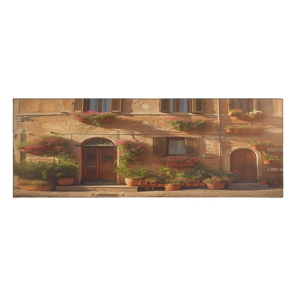 Rustic Kitchen Rug Maple Doorway view Country Style Comfort Mat Cushioned Farmhouse Floor Mats Washable Doormat Anti Fatigue Non-Slip Kitchen Runner Rugs Bedroom Area Carpet 17''X47''