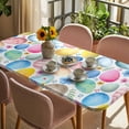 thumbnail image 3 of Easter Table Cloths for 4 Foot Rectangle Tables, Spring Country Colorful Eggs Flower Leaf Plant Patio Waterproof Elastic Fitted Tablecloths, Washable Rectangular Table Cover for Camping, 3 of 8