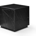 thumbnail image 2 of Whiteline ST1927-BLK Iris Square Side Table - High Gloss Marble SOC-1022, Black, 2 of 2