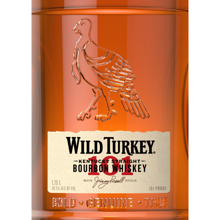 Wild Turkey 101 Bourbon, 1.75 L Bottle, 50.5% ABV, Kentucky